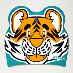 Kids Learn to Swim Tiger Printed Cap Orange