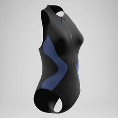Women's Ocean Flex Zip One Piece Black/Blue