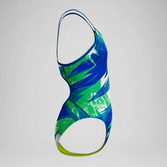 Girls Bolted Flyback One Piece Blue/Green