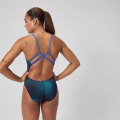 Women's Flow Strappy Crossback One Piece Blue/Green