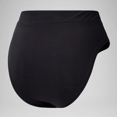 Women's Solid High Waist Bikini Bottom Black