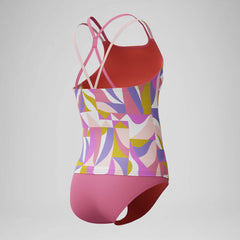 Girls Printed Strappy Two Piece Pink