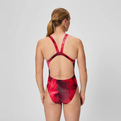 Women's Club Training Printed Leaderback One Piece Red
