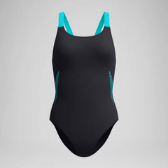 Women's Boom Solid Leaderback One Piece Black/Turquoise