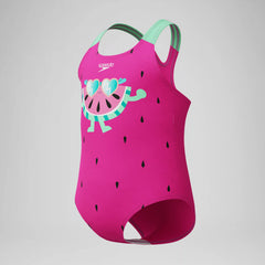 Infant Girls Learn to Swim Printed Swimsuit Pink