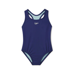 Girls Solid Racerback One Piece Blue