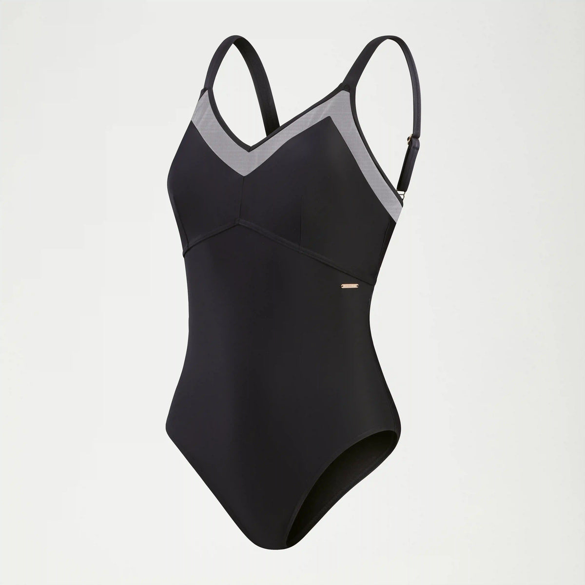Women's Shaping Mesh Detail One Piece Black
