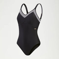 Women's Shaping Mesh Detail One Piece Black